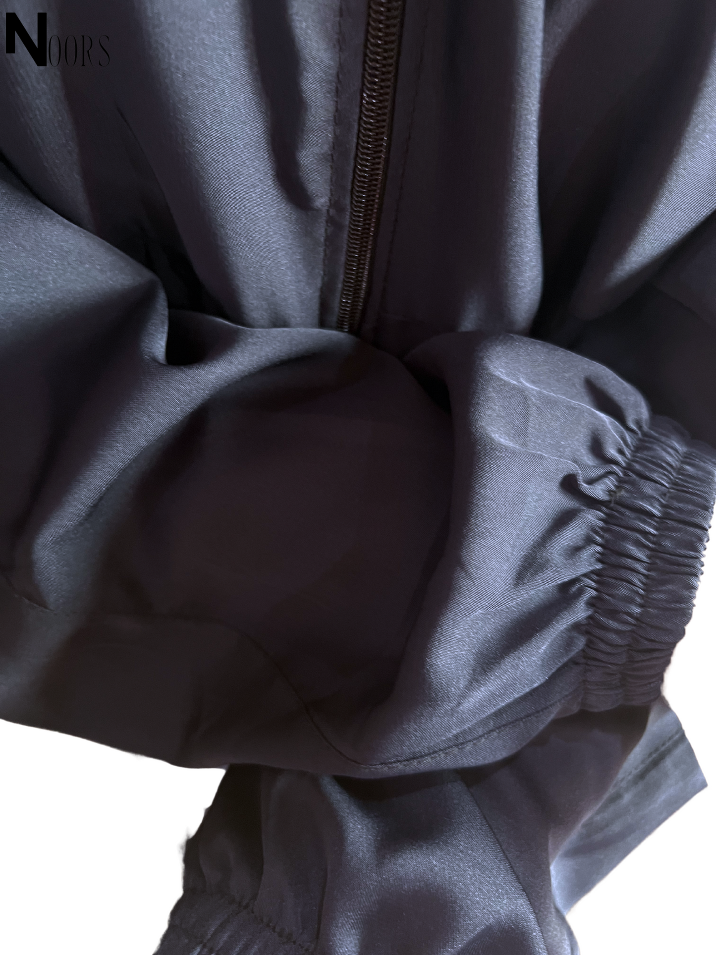 Noor’s Midnight Pleated Zipper Abaya