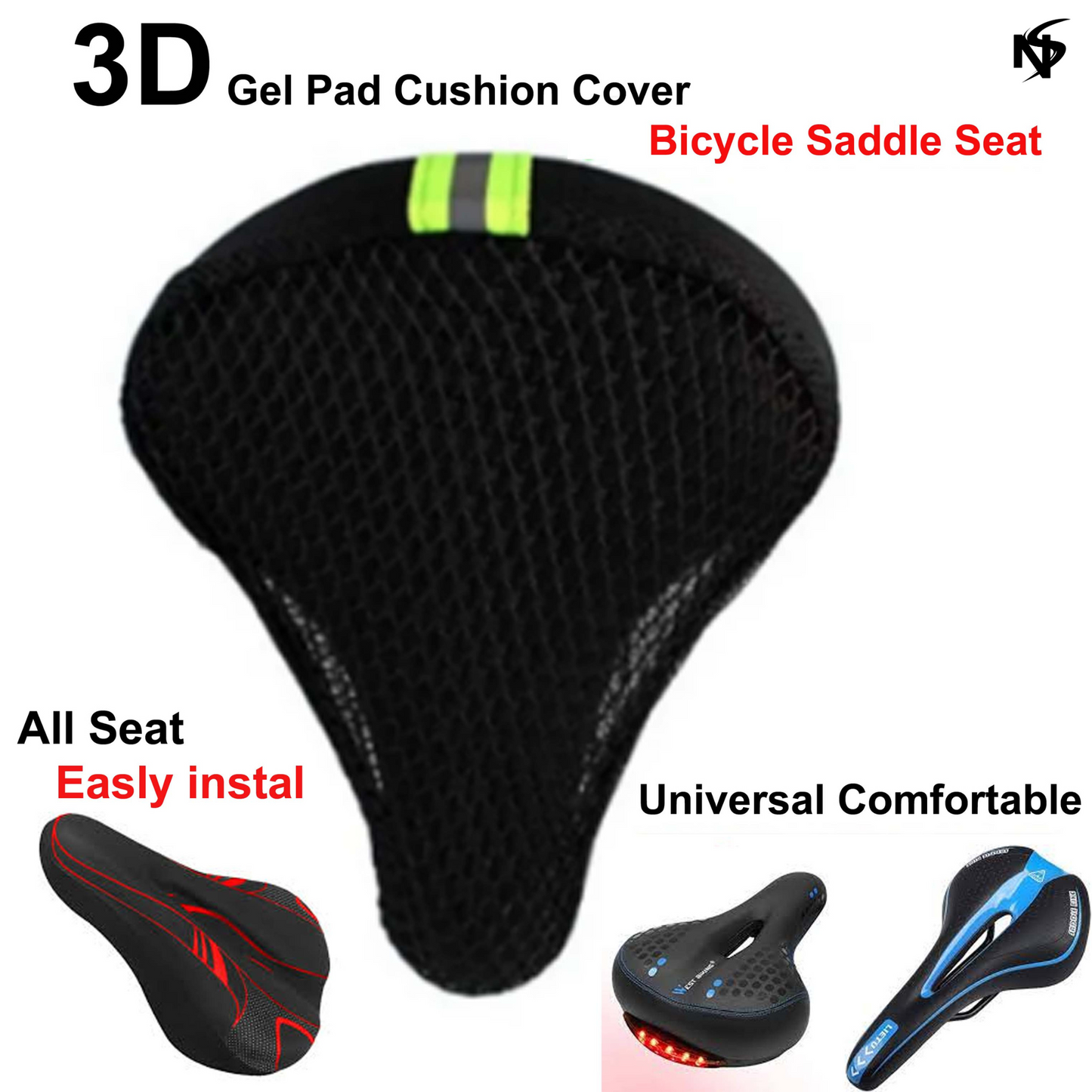 3D Gel Pad Cushion Cover Bicycle Saddle Seat
