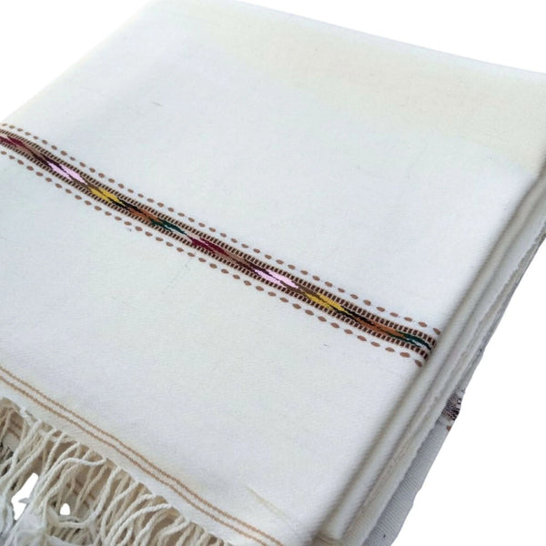 Noor’s Men’s Wool Shawl – Soft & Warm Winter Shawl Pakistan Off White