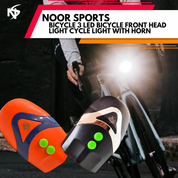 Noor Sports 3 LED Bicycle Front Head Light With Horn