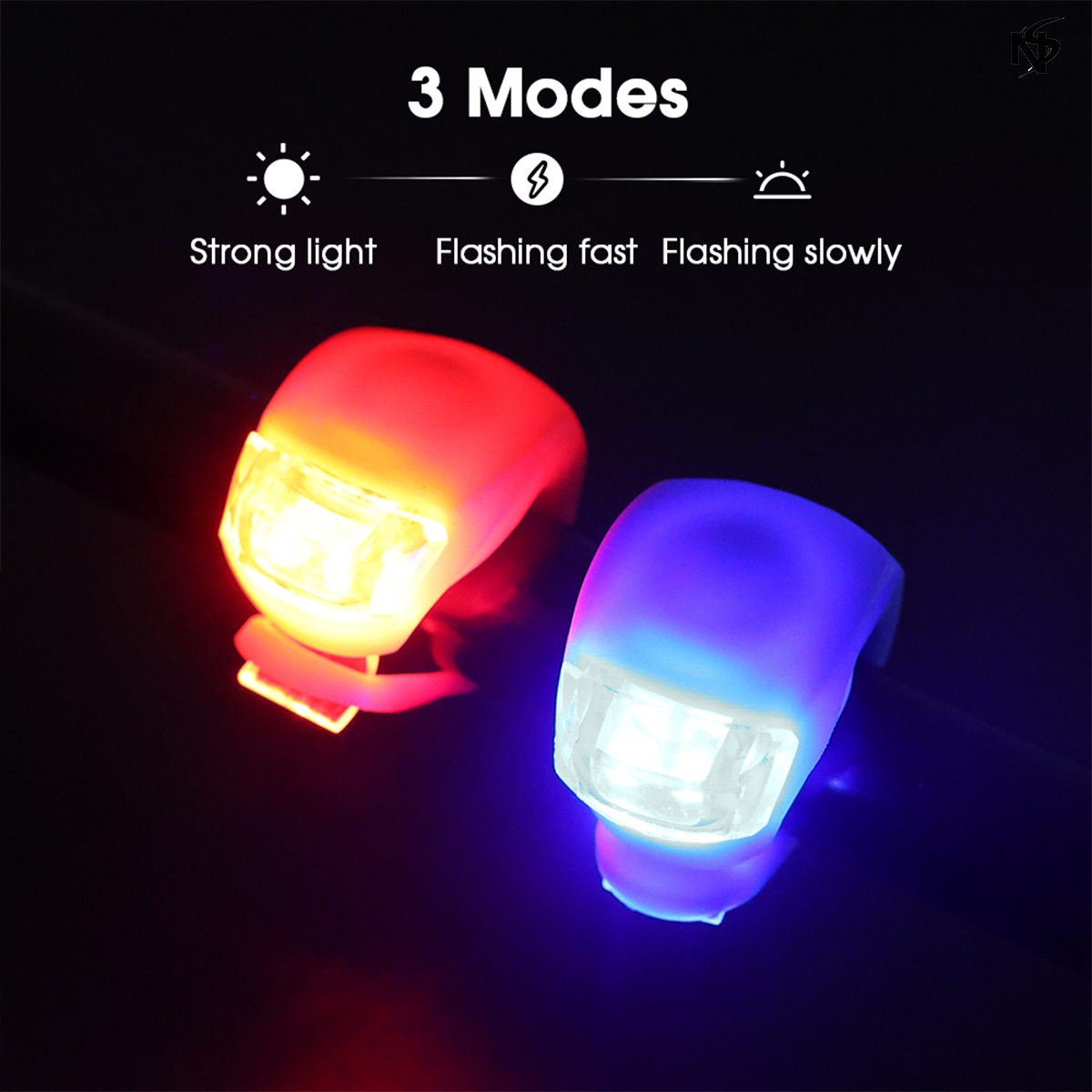 2 Pcs Noor's Silicone Bicycle Bike Cycle Safety LED