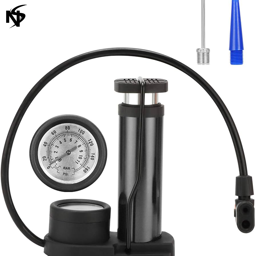 High Pressure Foot Air Pump with Gauge Heavy-Duty