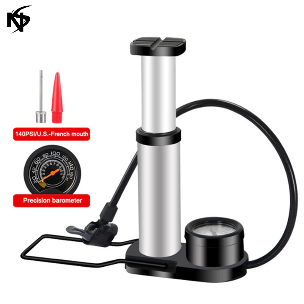 High Pressure Foot Air Pump with Gauge Heavy-Duty