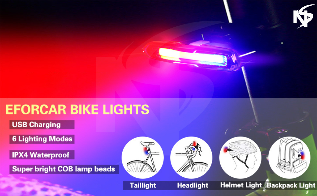 Noor's Bicycle USB Rechargeable Police Type Tail Light