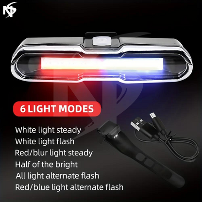 Noor's Bicycle USB Rechargeable Police Type Tail Light