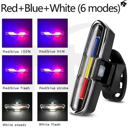 Noor's Bicycle USB Rechargeable Police Type Tail Light