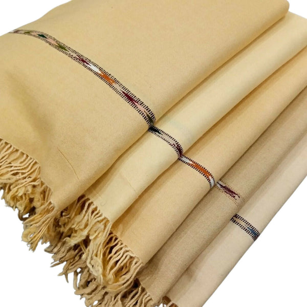 Noor’s Men’s Wool Shawl – Soft & Warm Winter Shawl Pakistan in Camel Color