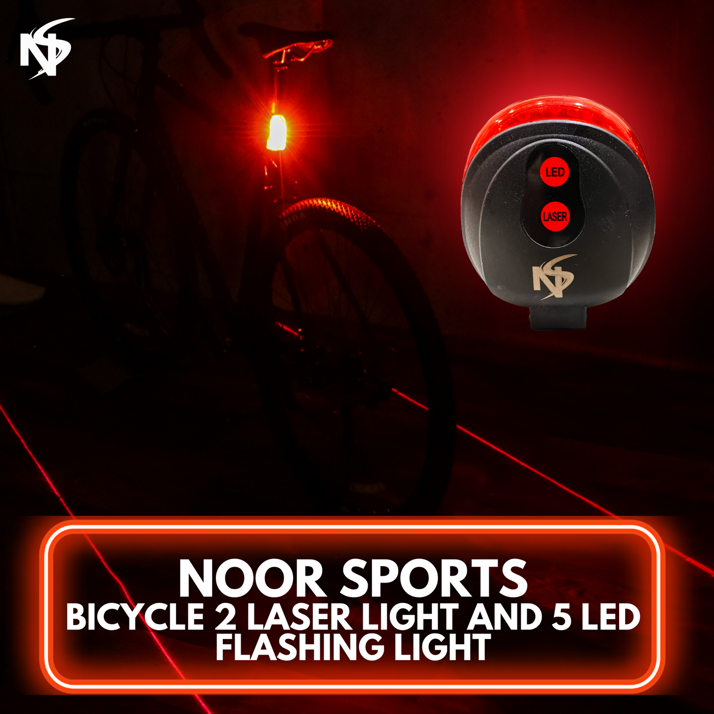 Noor's Bicycle 2 Laser light and 5 LED Flashing Lamp