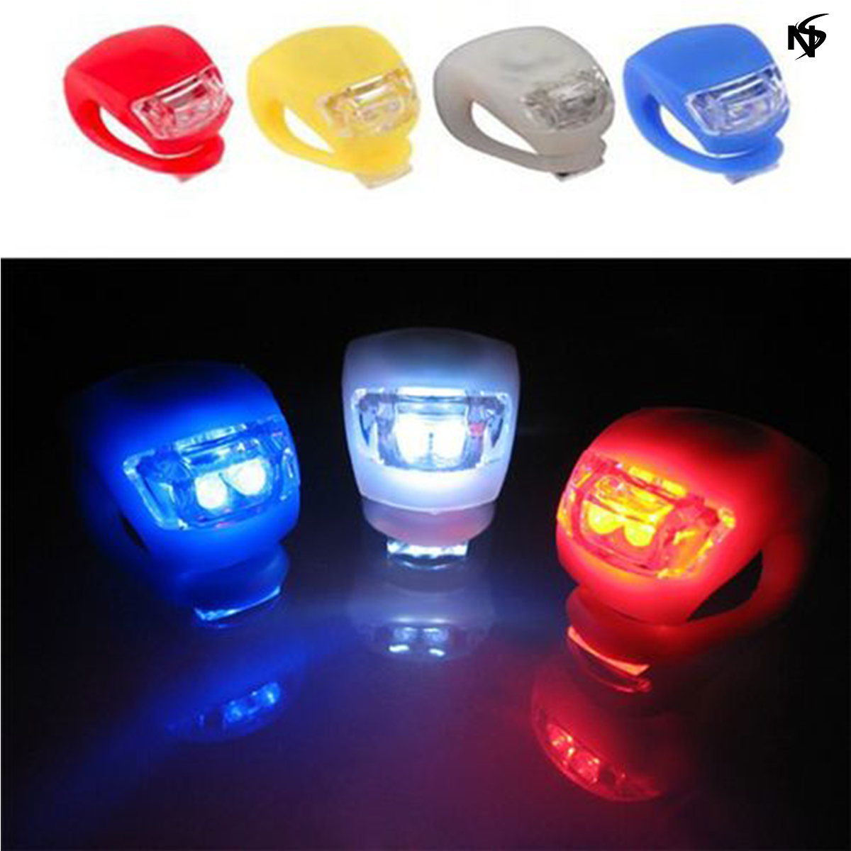 2 Pcs Noor's Silicone Bicycle Bike Cycle Safety LED