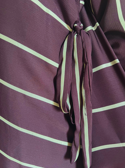 Noor’s Plum Striped Tassel Abaya