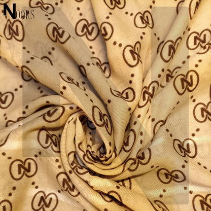 Noor’s N-Style Scarf with Dark brown Border WSC 030