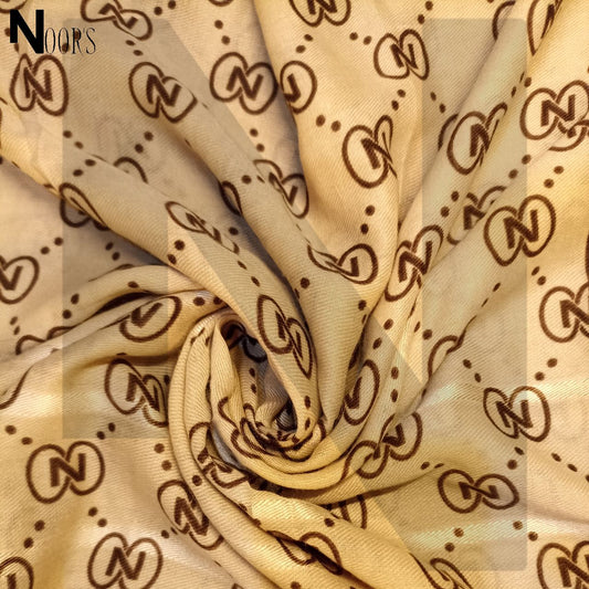 Noor’s N-Style Scarf with Dark brown Border WSC 030