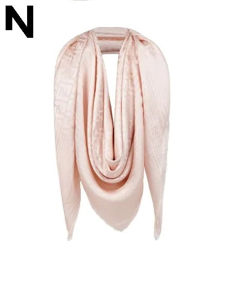 Noor's SPECIAL Silk Wool Monogram Denim Shawl Rose WSC 026