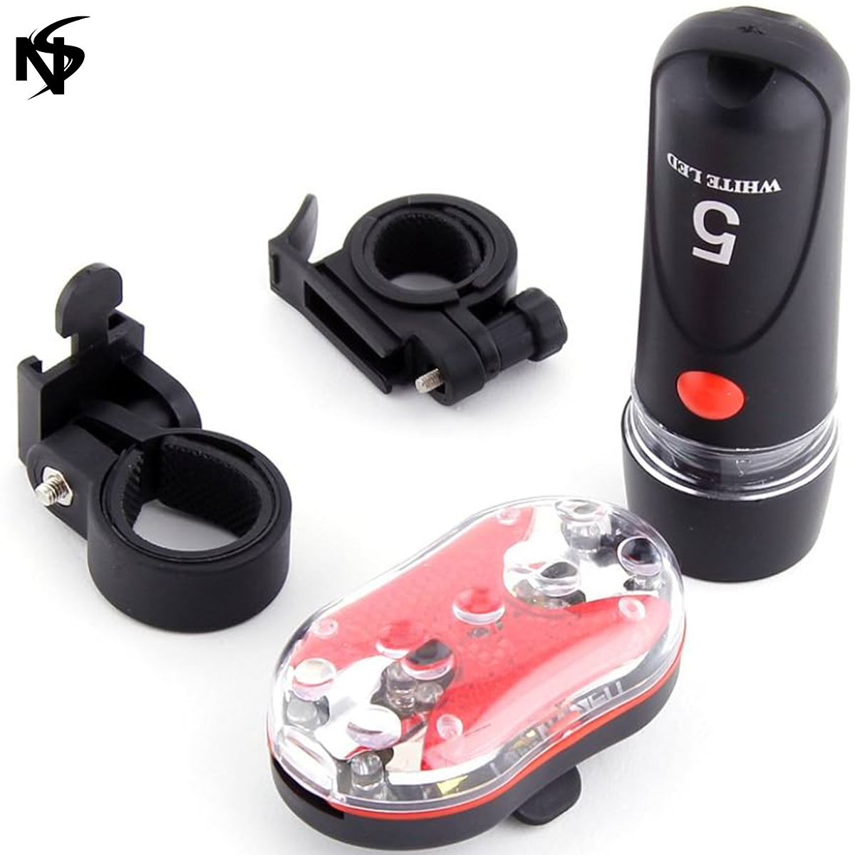 Noor's Bicycle Lights 5 LED Power Beam Torch Flashlight
