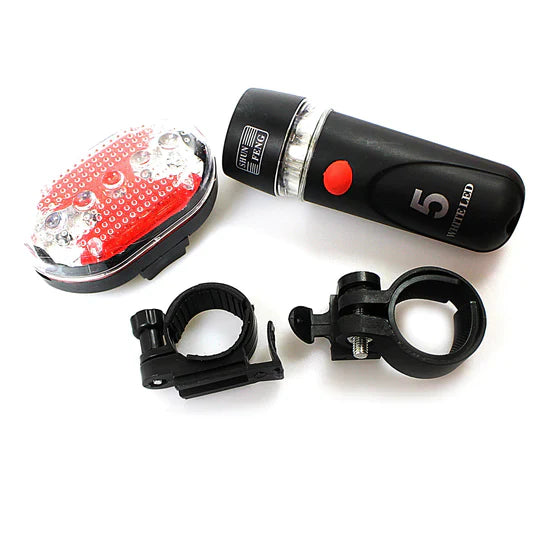 Noor's Bicycle Lights 5 LED Power Beam Torch Flashlight