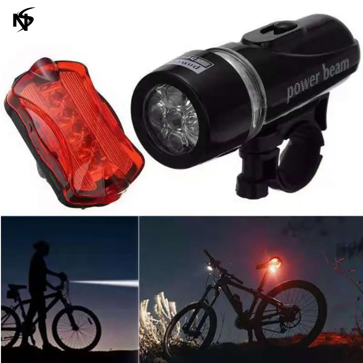 Noor's Bicycle Lights 5 LED Power Beam Torch Flashlight