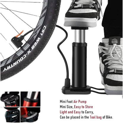 Portable Mini Foot Air Pump for Bicycle, Bike, Car and Football Hand Ball Inflator