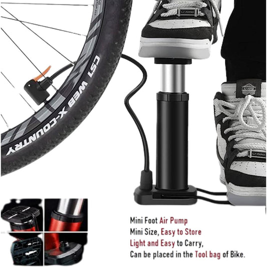 Portable Mini Foot Air Pump for Bicycle, Bike, Car and Football Hand Ball Inflator
